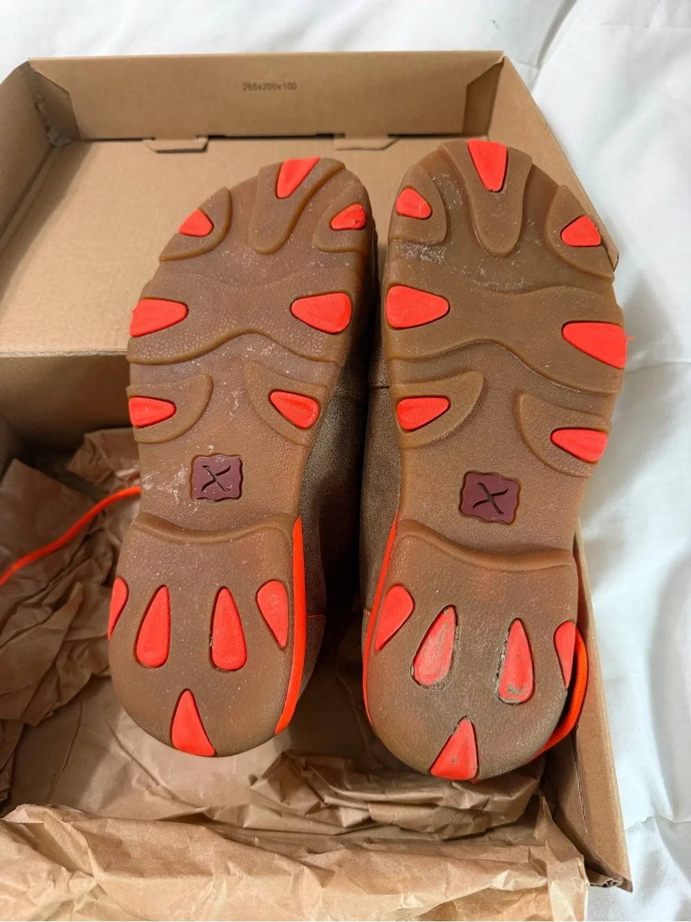 Twisted X Bomber Brown with Neon Orange Accent Kid's Driving Mocs